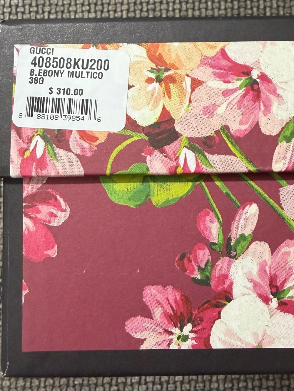 Gucci Floral Logo Slide Sandals - Pink/Green on Beige - Picture 5 of 6